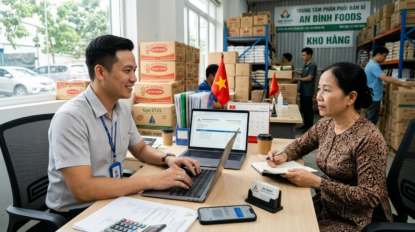 Màn hình báo giá và đơn bán sỉ theo từng chặng