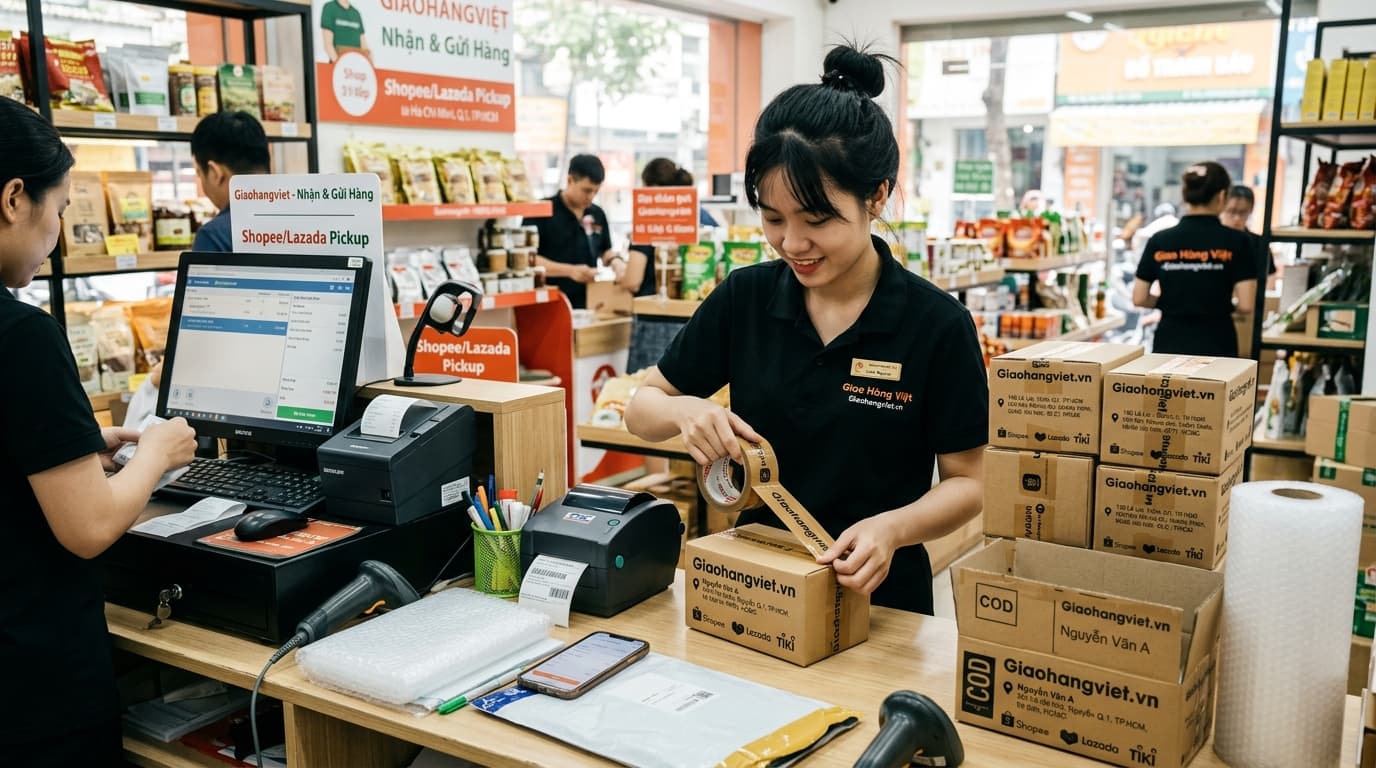 Ảnh minh họa: đơn hàng từ quầy, website và ứng dụng giao đồ ăn gộp về một báo cáo