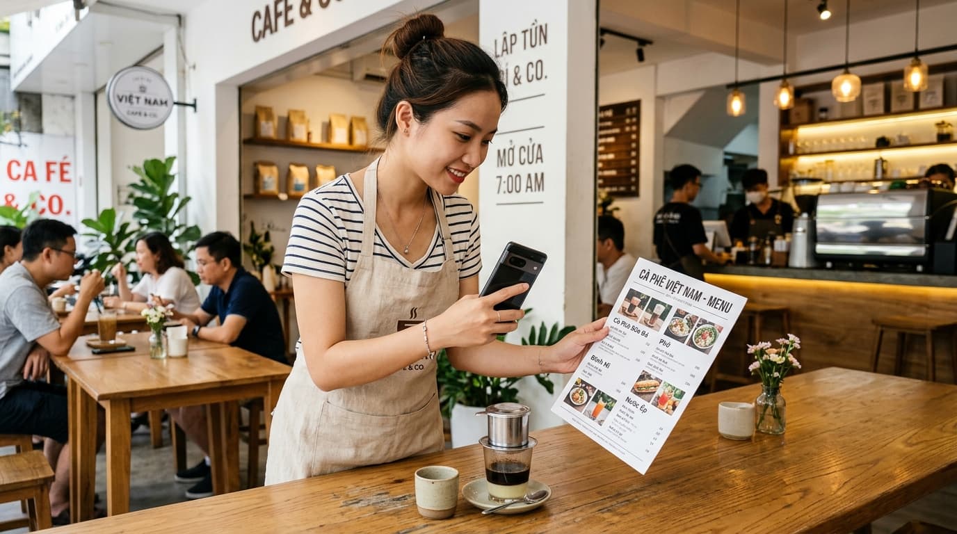 Ảnh minh họa: tải ảnh menu lên và AI dựng danh mục sản phẩm